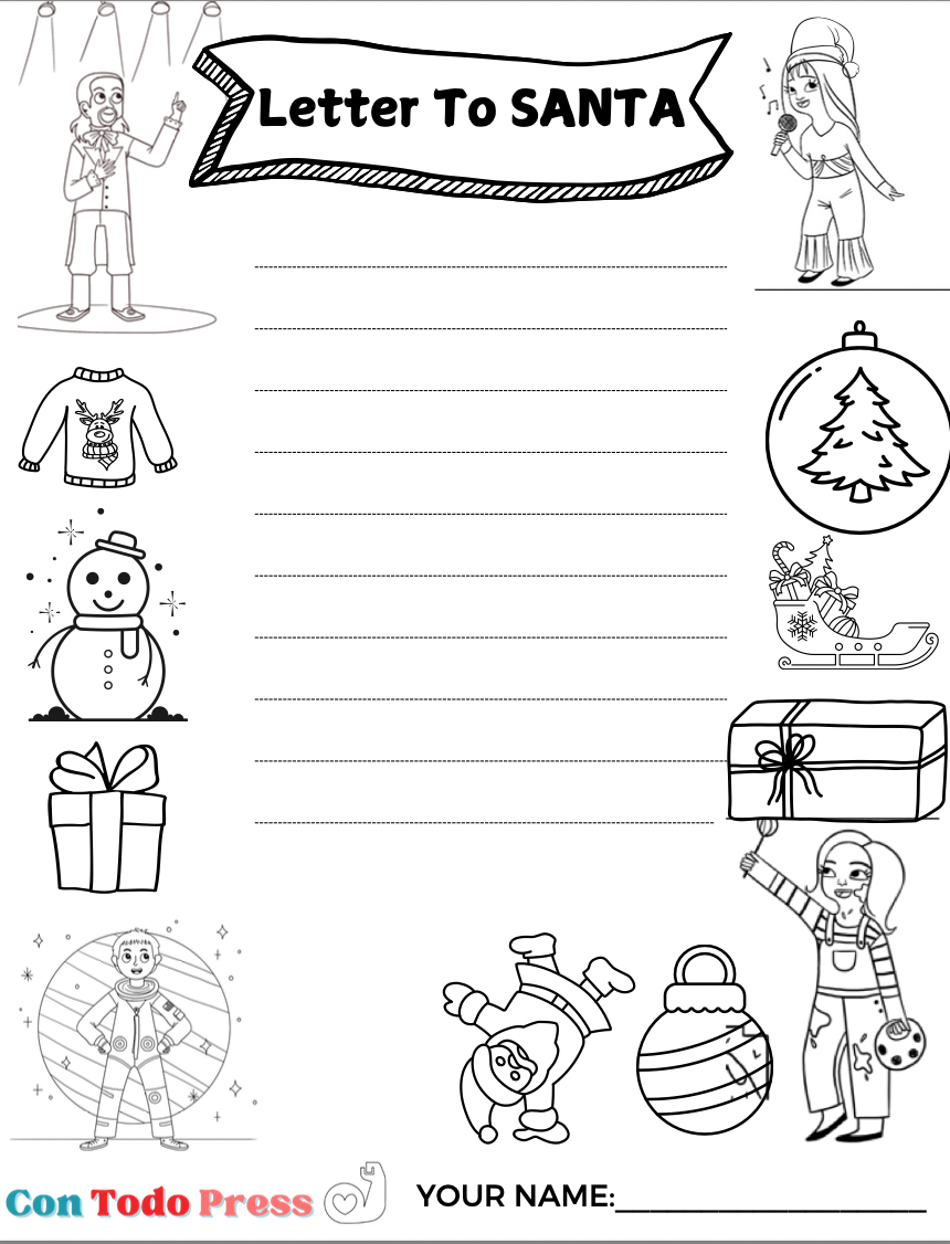 LETTER TO SANTA - Coloring Sheet